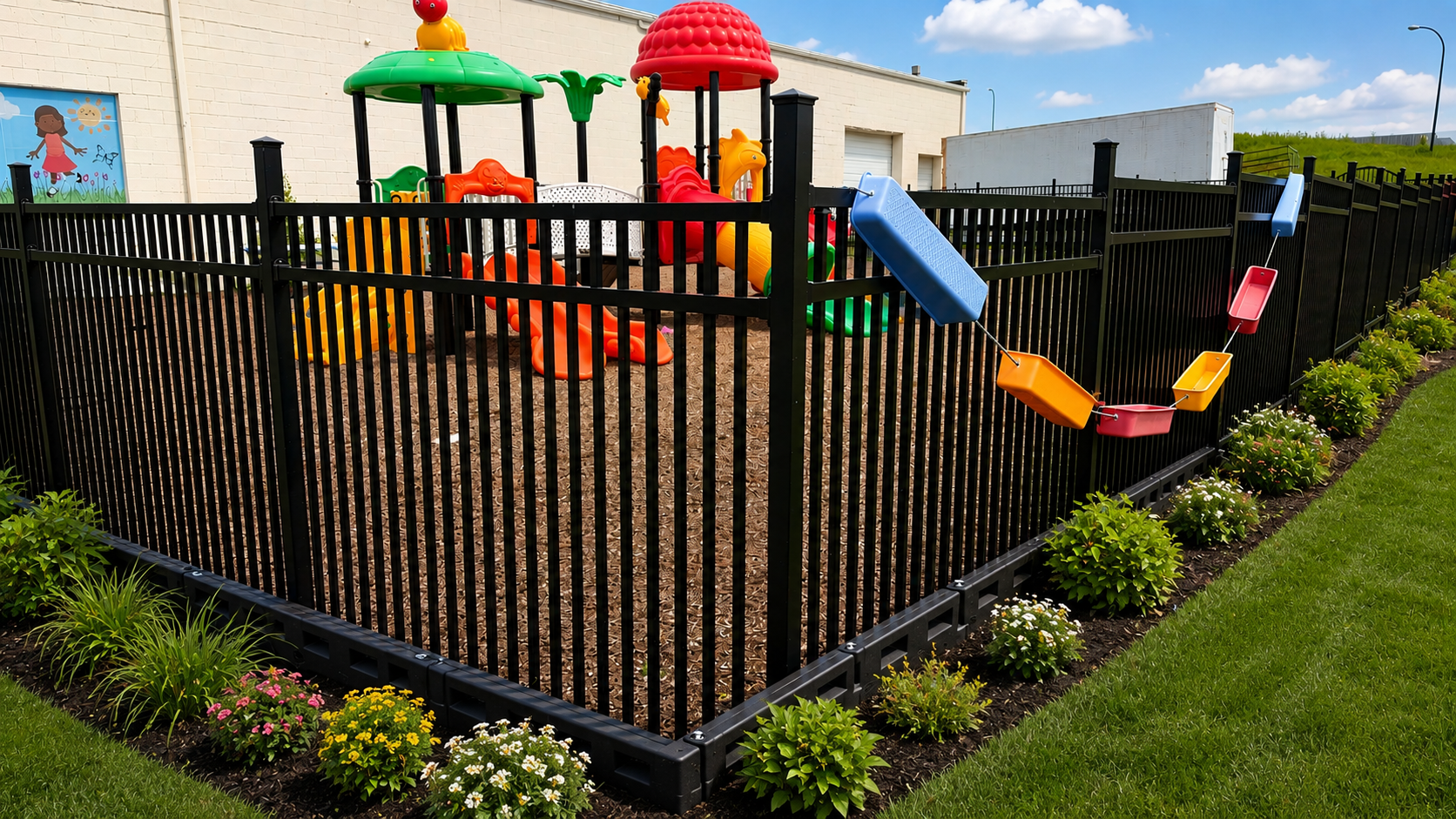 Aluminum fence installation